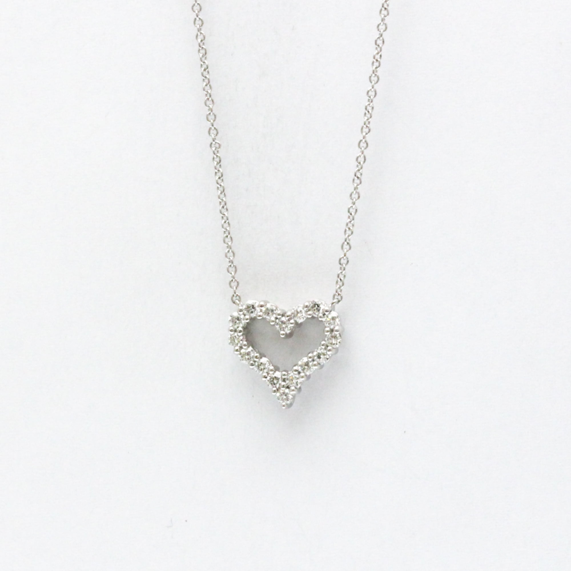 TIFFANY & CO. Pre-Owned Tiffany Sentimental Heart Mini Necklace Platinum Diamond Men,Women Fashion... (Good)