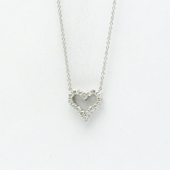 Pre-Owned Tiffany Sentimental Heart Mini Necklace Platinum Diamond Men,Women Fashion... (Good)