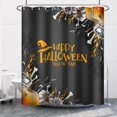 thumbnail image 2 of Halloween Shower Curtain 72x72inches Rose Flowers Pumpkins Shower Curtain Set with Hooks Black Grey Leaves Spider Net Waterproof Fabric Shower Curtains for Bathroom, 2 of 6