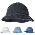 thumbnail image 2 of Visland Fisherman Hat Breathable All Match with Windproof Rope Sun Protection Flat Top Anti-UV Cowboy Wide Brim Foldable Sun Hat Daily Wear, 2 of 6