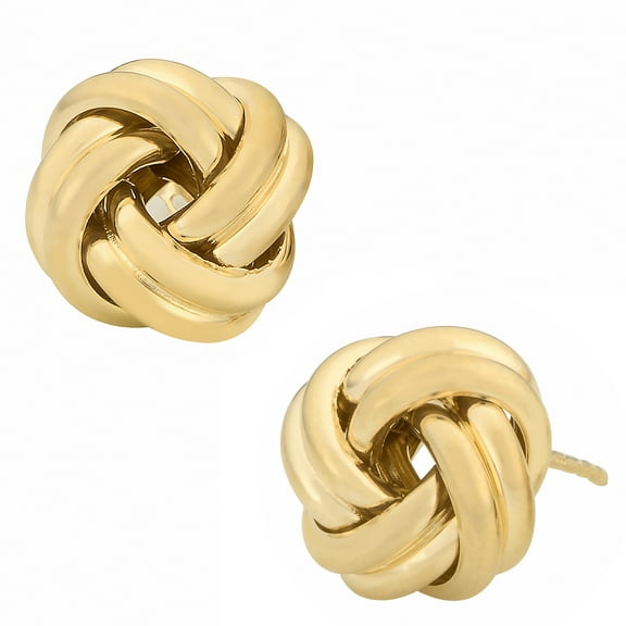 KoolJewelry 10k Gold Polished Love Knot Earrings (12 mm)