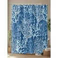 thumbnail image 4 of Shower Curtains Ocean Seaweed Coral Bath Curtain Marine Life Blue Waterproof Bathroom Shower Curtain Set with Hooks Decoration 72 x 84 Inches, 4 of 7