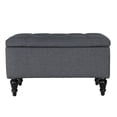 thumbnail image 2 of ABBLE 29 in. Gray Fabric Upholstered Storage Ottoman with Solid Wood Legs, 2 of 6
