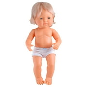 Miniland Educational 15" Caucasian Blonde Girl Baby Doll, with Anatomically Correct Features