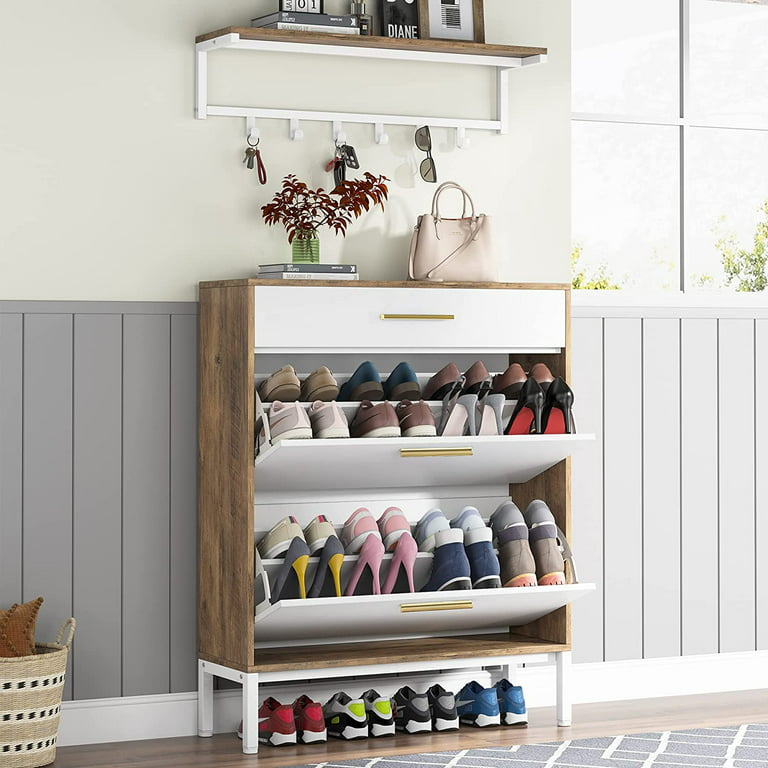Homcom Shoe Cabinet For Entryway, Narrow Shoe Rack Storage
