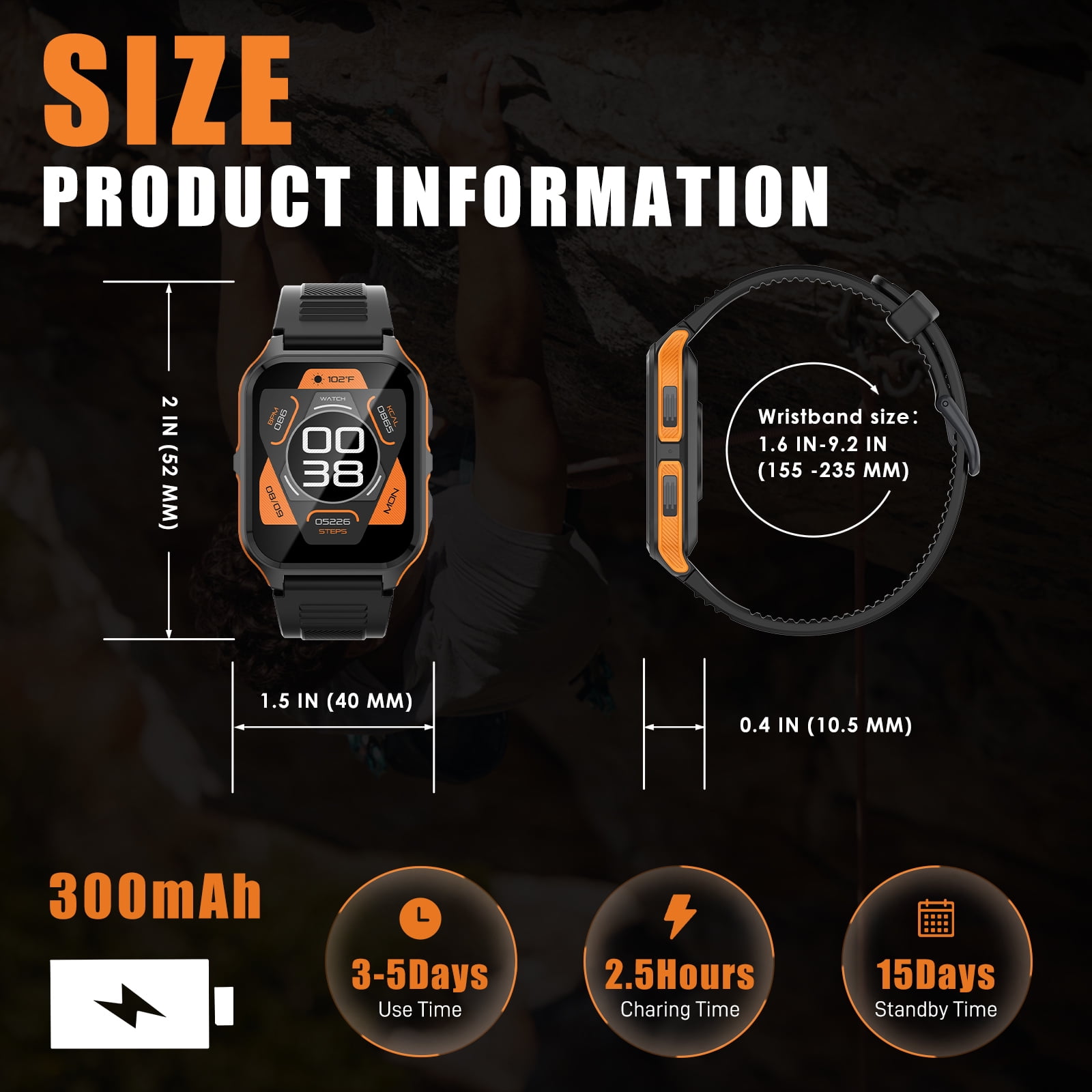 XAXRE P73 Smart Watch for Men(Answer/Make Calls) 3ATM Swimming Waterproof 1.83” Watch with 100+ Sports Modes Pedometer Smartwatch Compatible with iOS Android, 1pc