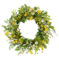 Puleo International 24" Artificial Daisy Floral Spring Door Wreath, Multicolor