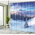 thumbnail image 5 of Ambesonne Winter Shower Curtain, Mountain Peaks Snowy, 69"Wx70"L, Blue White, 5 of 5