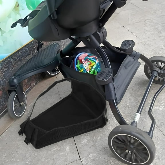 OUNONA Universal Baby Stroller Organizer Bottom Pouch Mesh Cargo Net For Stroller Storage Detachable Mesh Bag Universal Stroller Organizer