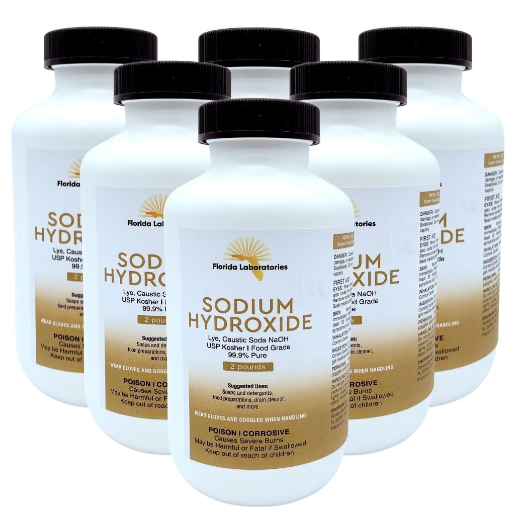 Sodium Hydroxide 99.9 Pure Food Grade Beads Caustic Soda lye 12 Lbs