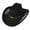 Black, variant on RUINIXCW Western Cowboy Hat for Men Women Cowgirl Hat Felt Wide Brim Fedora Hat with Bull Head Belt Floral Embroidery Roll Up Jazz Hat Themed Party Cap Wedding Festival Costume