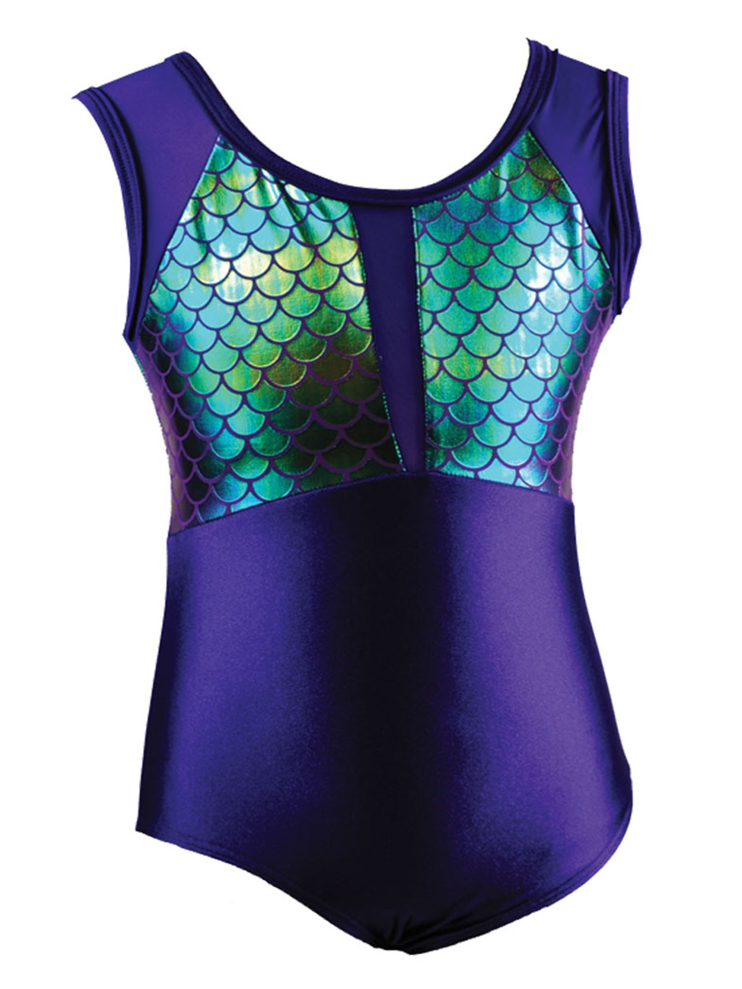 Reflectionz Dark Purple Mermaid Leotard Little Girls