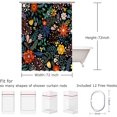 thumbnail image 5 of Black Floral Shower Curtain for Bathroom Flower Shower Curtain Dark Shower Curtains Colorful Unique Boho Shower Curtain Set with 12 Hooks, 72W x72 H, 5 of 6