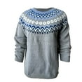 thumbnail image 4 of Womens Fair Isle Sweater Oversized Casual Loose Fit Crew Neck Vintage Long Sleeve Stretch Pullover Tops Comfortable Soft Fall Outfits, 4 of 4