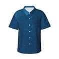 thumbnail image 1 of Fotbe Deep Blue Glitter Camisa Hawaiana para Hombre Unisex – Camisa Casual de Verano con Botones de Manga Corta de Algodón y Lino,3X-Large, 1 of 7