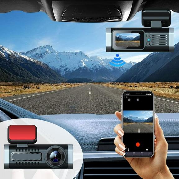 Hwkond Dash Cam 2.9-inch WiFi Car Recorder 2K HD Lens Smart Loop Recording Car Recorderb on Clearance