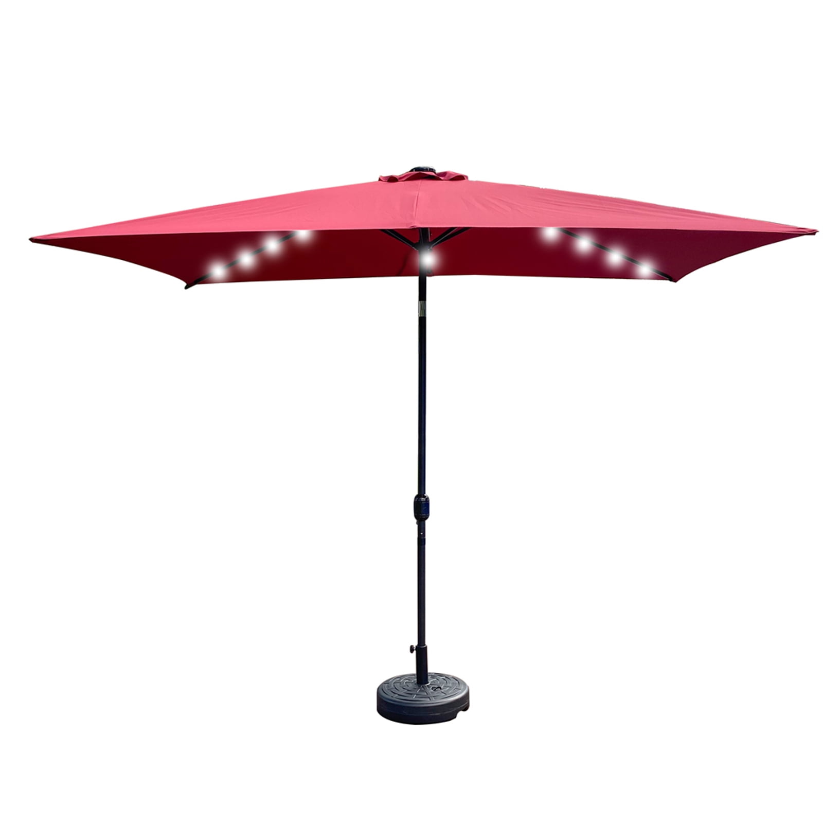 Tcbosik Outdoor LED Patio Bench Umbrella,10 Ft X 6.5 Ft Market Table