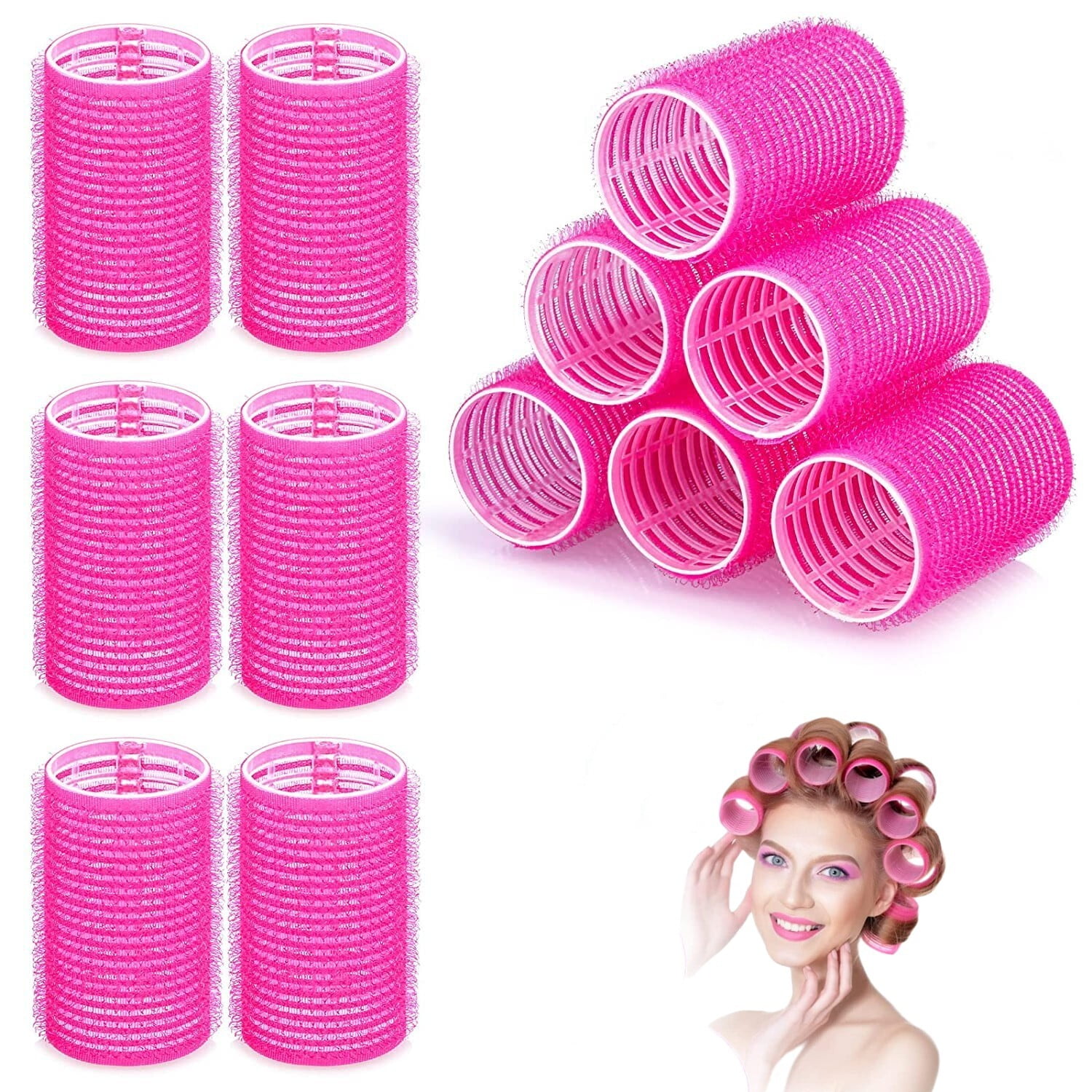 12 PCS Self Grip Curlers Rollers Salon Hairdressing Self Holding DIY