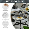 thumbnail image 6 of ZIATUBLES Computer Office Chair Covers Washable Dustproof Stretch Computer Office Chair Cover with Snap Button Removable Furniture Protector Cover, S, Sunflower Butterfly Gray Black Yellow Marble, 6 of 7