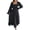 Black, variant on Women's Smocked Square Neck Flounce Sleeve Dress 95% Polyester 5% Elastane Lightweight Sheer Fabric Everyday Style