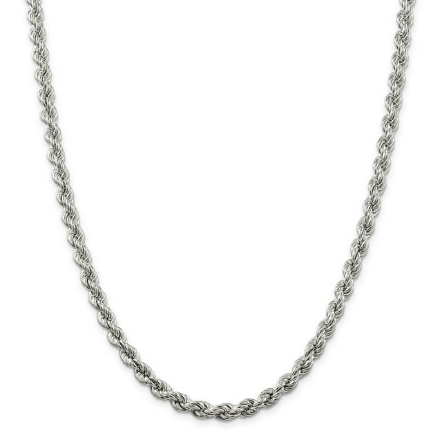 925 Sterling Silver 6.4mm Link Rope Chain Necklace 20 Inch Pendant Charm