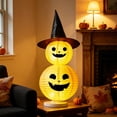 thumbnail image 4 of Halloween Decorations Light-Up Pumpkin Tower, Collapsible Pumpkin Lantern with Witch Hat, for Home, Party, Yard, Porch Thanksgiving Decorations B, 4 of 8