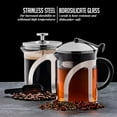 thumbnail image 5 of OVENTE French Press Coffee Maker, 20oz Heat Resistant Borosilicate Glass, BPA-Free Brewing Pot with 4-Level Filter System and Stainless Steel Plunger for Cold Brew Coffee, Tea and More, Clear FGC20T, 5 of 10