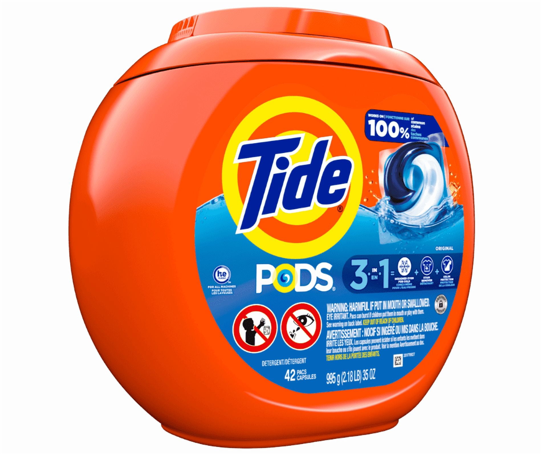 Pack of 2 Tide PODS Liquid Laundry Detergent, Original Scent, HE Compatible, 42 Count