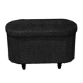 thumbnail image 6 of Aria Home Boucle Storage Ottoman Bench 18", Tufted Footrest for Living Room, Black, 6 of 12