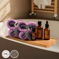 thumbnail image 2 of Esponja de baño Loofah forma de Mariposa borla exfoliante corporal Morada, 2 of 4