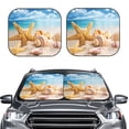 thumbnail image 2 of Daiia Beach Starfish Shell 2PCS Car Windshield Sun Shade, Foldable Sun Shield for Car Front Window, Auto Sun Blocker Visor Protector Universal for Truck SUV Pickup-Medium, 2 of 7