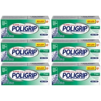 SUPER POLIGRIP Denture Adhesive Cream Artificial Flavor/Color Free 0.75 oz (Pack of 6)