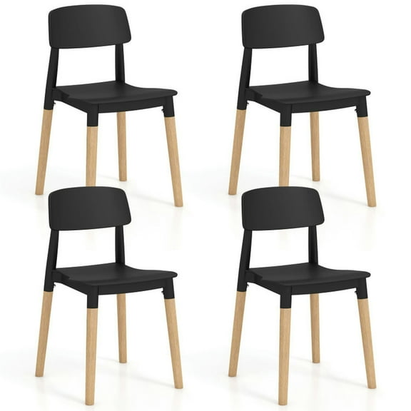 Resenkos Dining Chairs, Kitchen Chairs Trattoria Chairs,Modern Dining Side Chairs Set of 4 with Ergonomic Backrest for Dining Room-Black