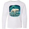 thumbnail image 3 of Inktastic North Pole Alaska Polar Bear Aurora Long Sleeve Youth T-Shirt, 3 of 5
