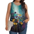 thumbnail image 7 of STETMN Oversized Tank Top for Women Casual Print Crewneck Tops Sleeveless Loose Summer Tee, 7 of 7