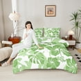 thumbnail image 5 of Feelyou Dreamy Green Flower Bedding Comforter Set for Kids, Cherry Blossoms Floral Twin Comforter Sets, Palm Leaf Plant Reversible Bedding Set, Ultra Soft Bedroom Decor, 2 Pieces, 5 of 9