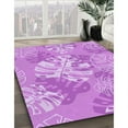thumbnail image 2 of Ahgly Company Indoor Round Patterned Violet Purple Area Rugs, 7' Round, 2 of 6