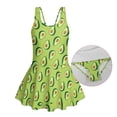 thumbnail image 6 of Tutolipy Avocado Print Toddler Little Girls Bathing Suits, Girls Bathing Suit with Skirt Girls Swimsuits Cross Shoulder Strap Design Sleeveless Bathing Suit Size 5-6 Years, 6 of 8
