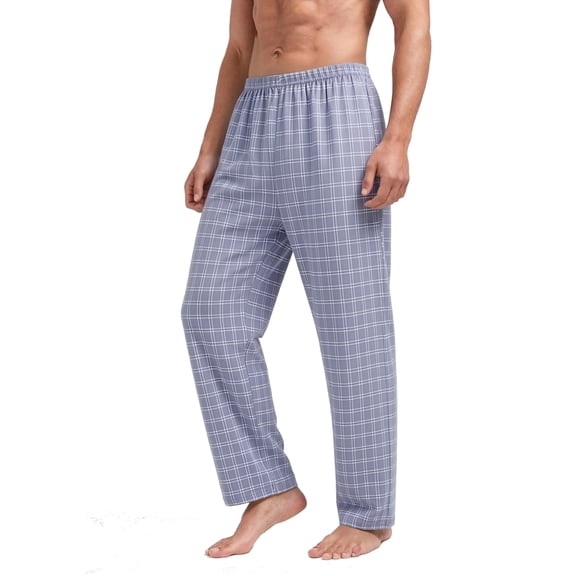 CHAOJISHE Mens Pajama Pants 100% Cotton Pajama Pants Lightweight Pjs Bottoms Sleepwear Soft Lounge Pajama Bottoms for Men BLUE SIZE:L