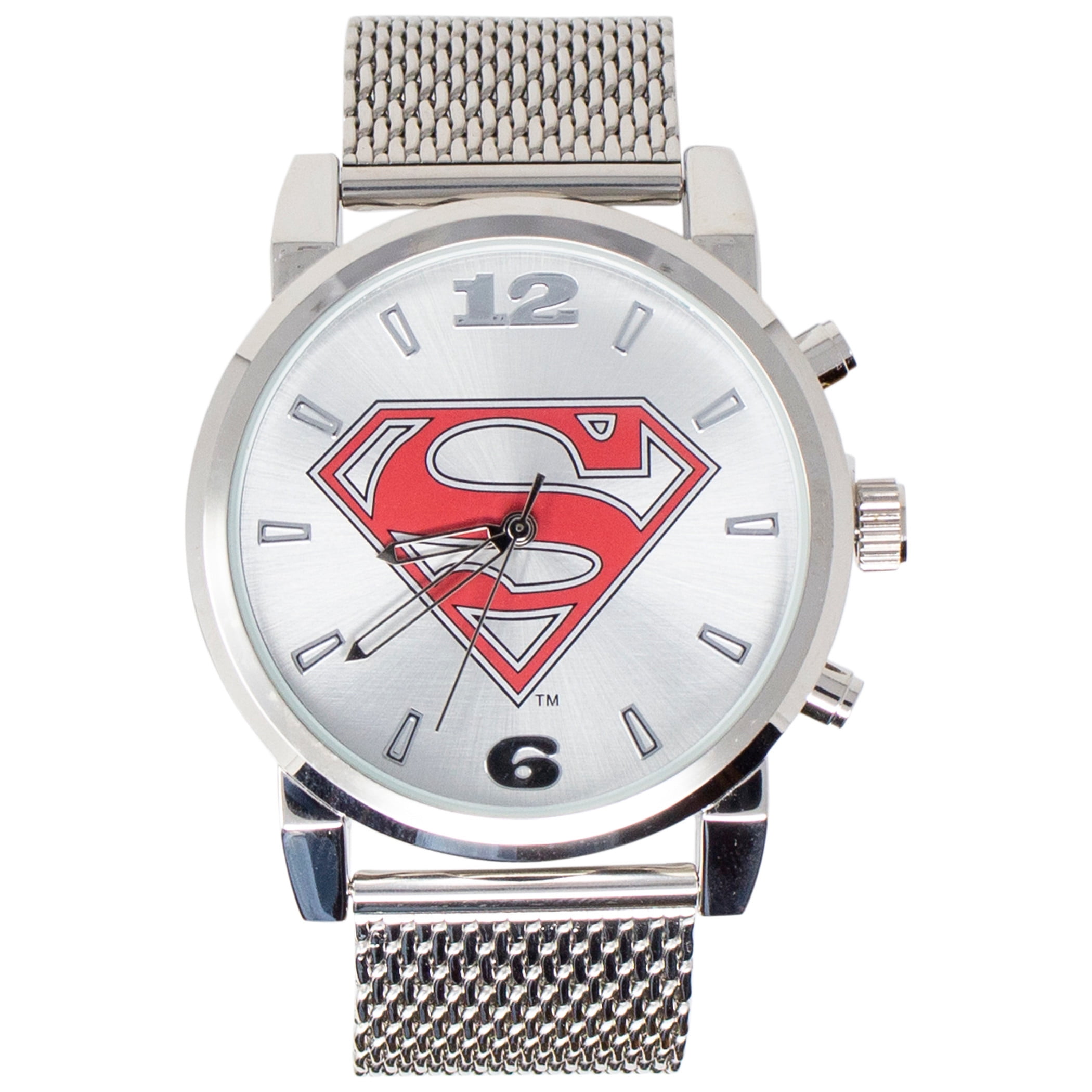 Superman 808570 Superman Symbol Watch with Chain Metal Band
