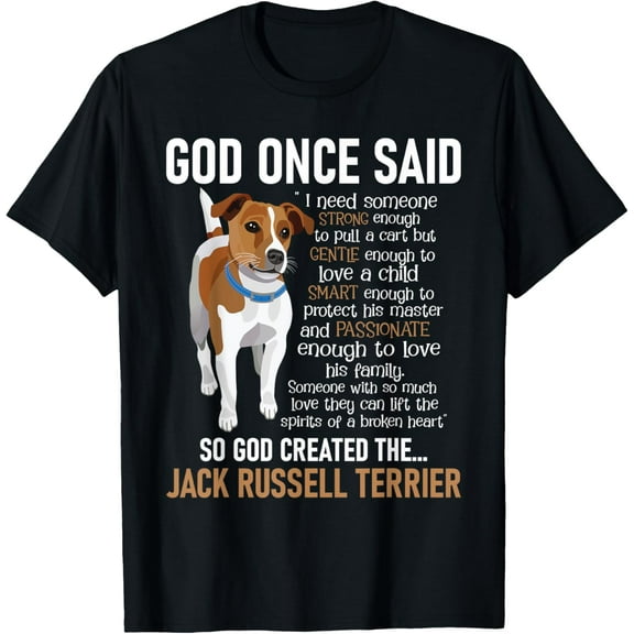 God Created The Jack Russell Terrier - Dog Lover T-Shirtmen and women can wear, black, white, gifts.S,M,L,XL,2XL,3XL,894XL