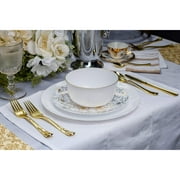 Crown Display™ Wedding Plate Combo: 20 Main Course 10 and 20 Salad/Dessert 8 Premium Disposable Plates - Versa White Design
