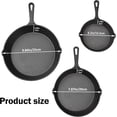 thumbnail image 5 of Vivicreate 3-Piece Cast Iron Skillet Set, Pre-Seasoned, 6/8/10 Inch Frying Pans, Black, 5 of 8