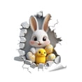 thumbnail image 5 of 1/2/4pcs Easter Cute Rabbit Chicks and Eggs Breaking Wall Window Easter Stickers Decorations, Easter Decals Decor Rabbit Window Stickers Decor for Home School Party Decoration Supplies, 5 of 9