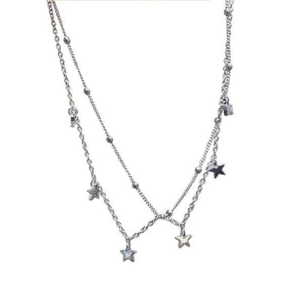 CIYISON Star-Shaped Beads Link Chain Necklace Fashionable Neck Jewelry Y2K Star Necklace