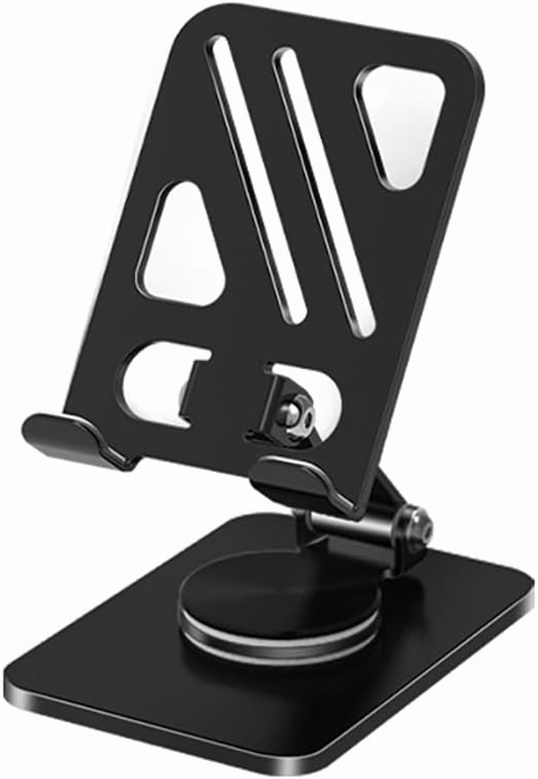 NEOYFC for  Phone Stand with 360 Rotating Base Portable Foldable Carbon Steel Material Desktop Cellphone Stand Fits All Smart Phones-Black
