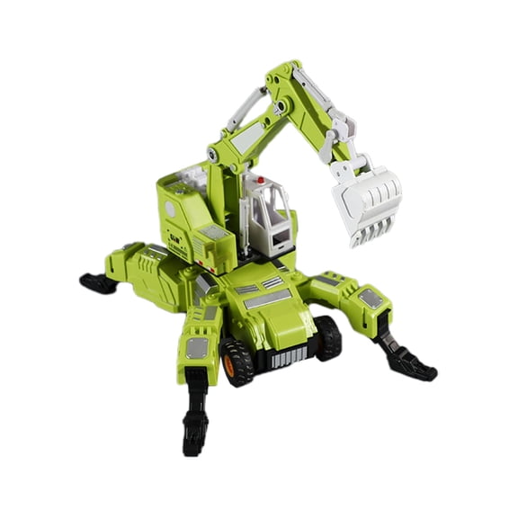 Green Green Deformable Engineering Vehicle Super Long Truck Liftable Excavator Model Alloy Construction Toy Car For Boys Kids
