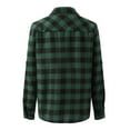 thumbnail image 5 of felwors Womens Button Down Flannel Shirts Long Sleeve Plaid Blouses Lightweight Business Dressy Casual Top with Pockets Green, S, 5 of 6