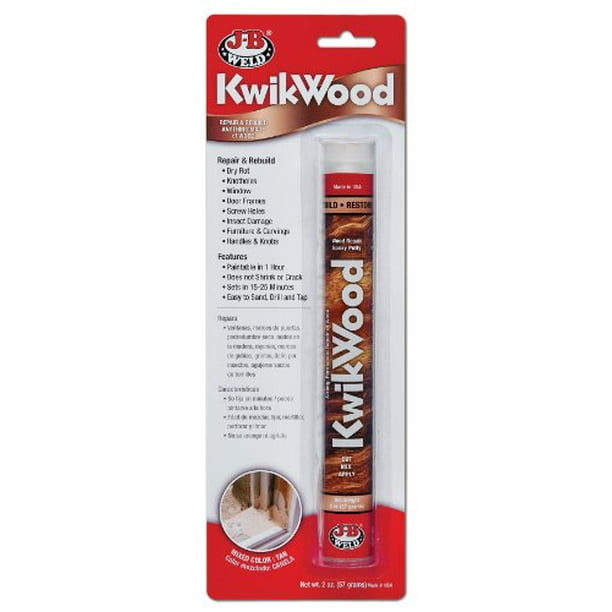 JB Weld 8258 2 oz. Kwikwood Wood Repair Epoxy Putty, Light Tan