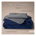 thumbnail image 3 of Edredón Ligero Real Textil + 2 Fundas de Almohada, Juego de Colcha Individual, Color Azul Marino/Gris Oscuro, 3 of 9